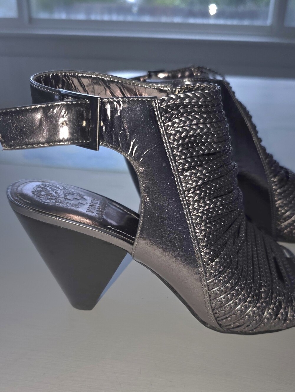 Vince Camuto Pewter Sandles.